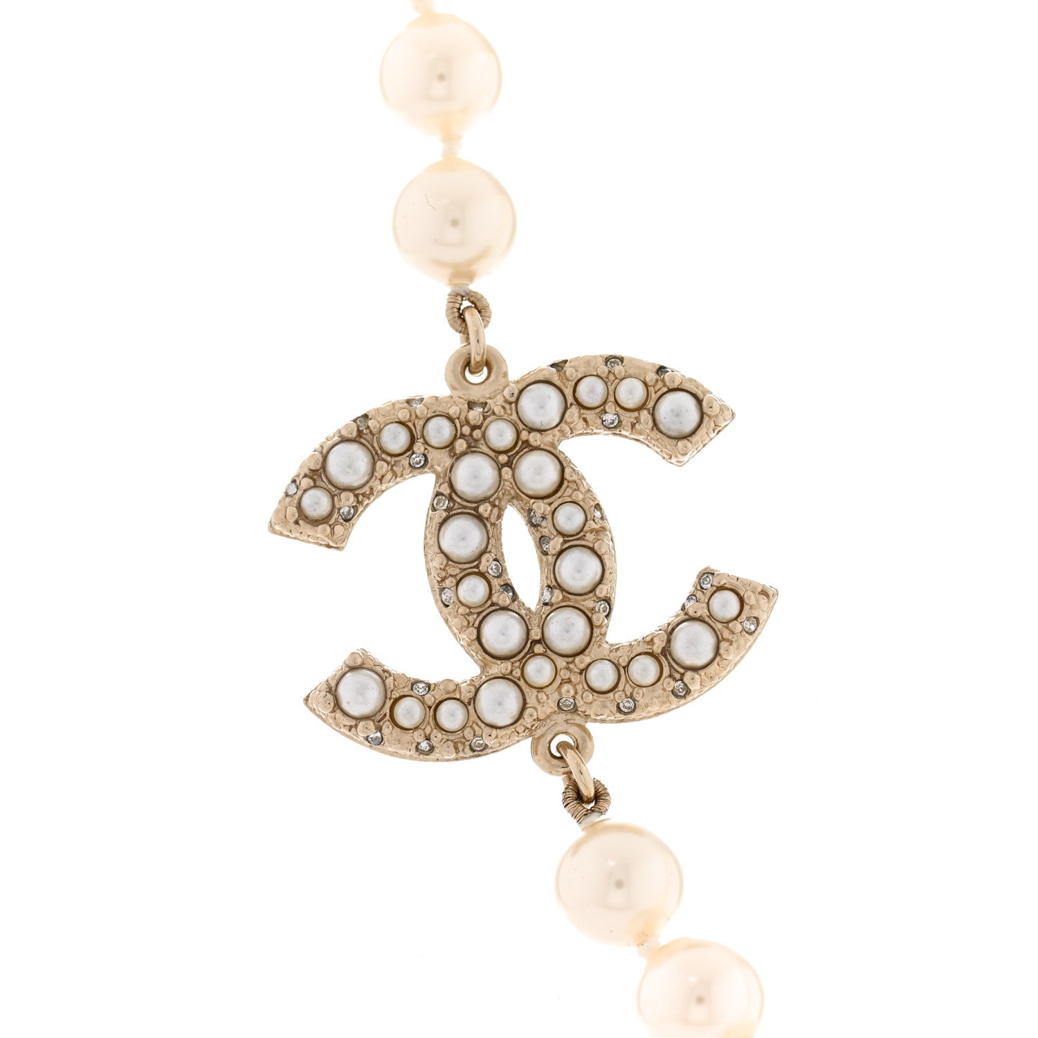 Chanel Pearl CC 100th Anniversary Necklace Light Gold 4 of 6