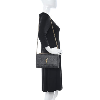 Saint Laurent Calfskin Polka Dot Print Medium Monogram Kate Satchel Black 2 of 10