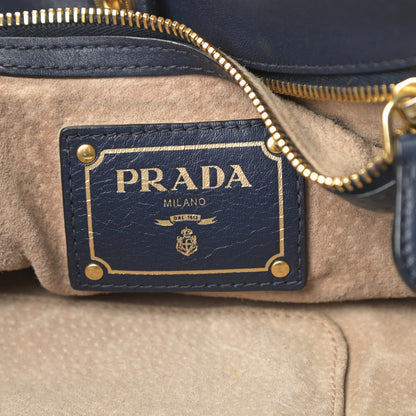 Prada Soft Calfskin Shopping Tote Navy 6 of 14