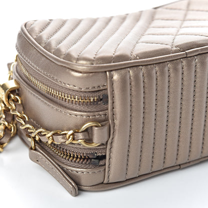 Chanel Metallic Lambskin Mini Coco Boy Camera Case Dark Gold 9 of 16