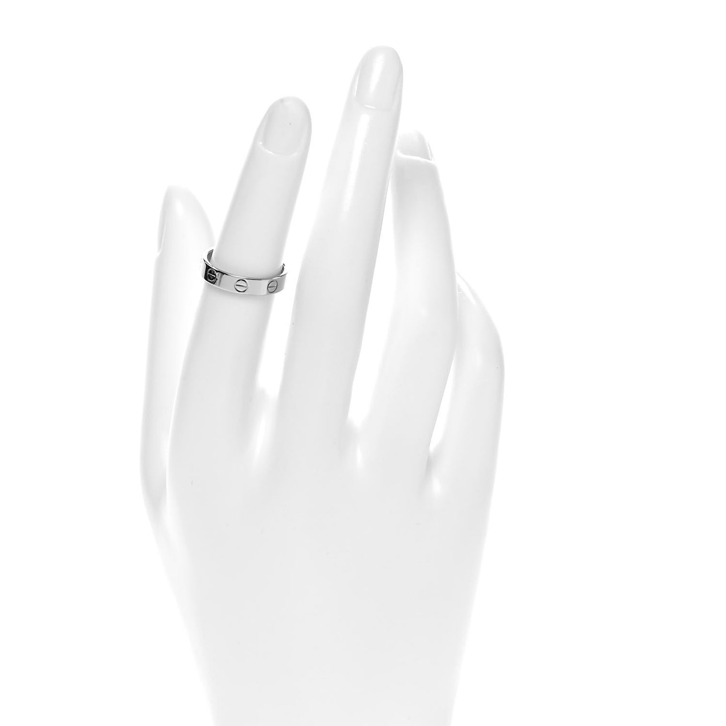 18K White Gold 3.5mm LOVE Wedding Band Ring 50 5.25