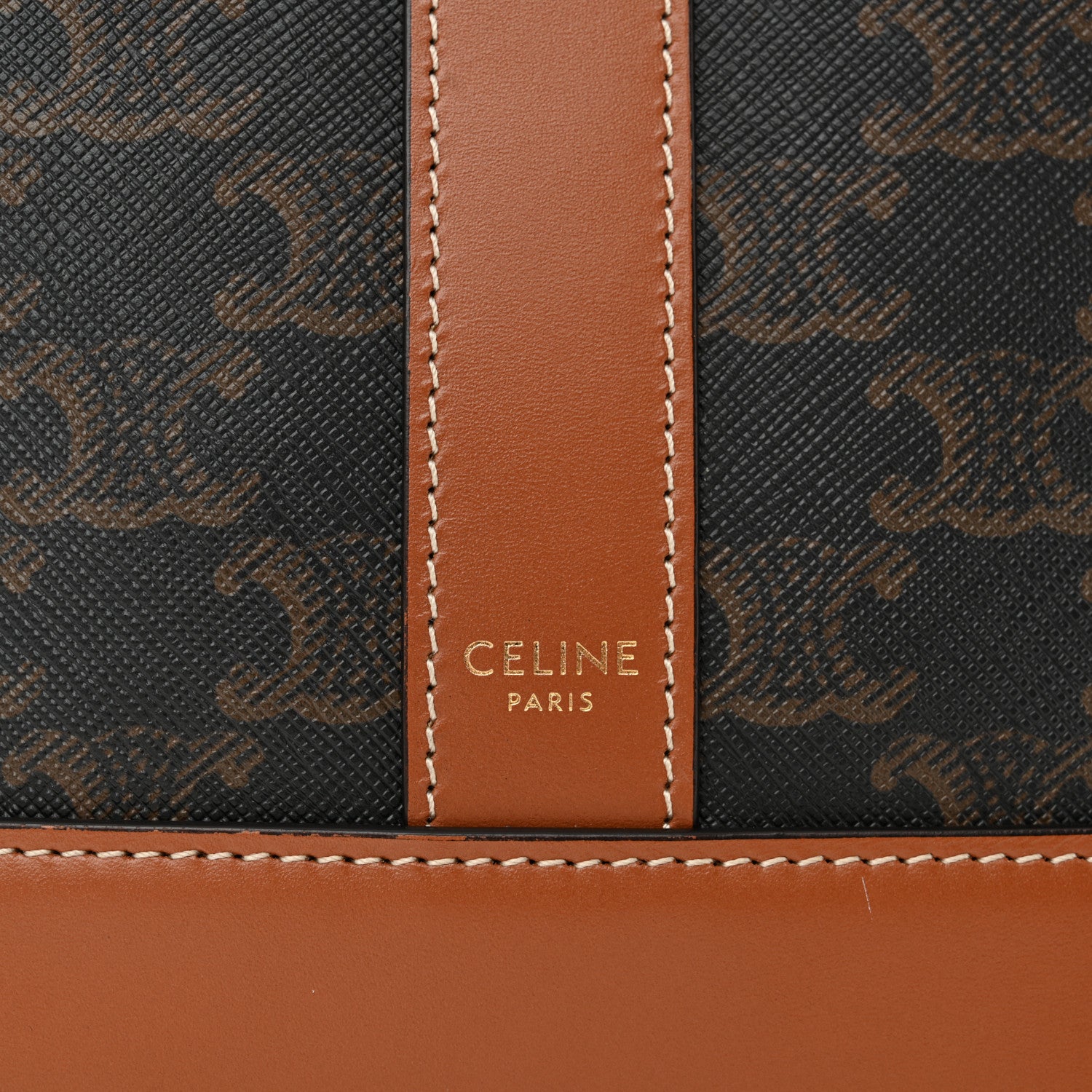Celine Triomphe Canvas Calfskin Small Bucket Bag Tan 7 of 11