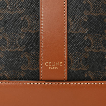Celine Triomphe Canvas Calfskin Small Bucket Bag Tan 7 of 11