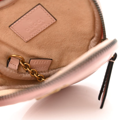 Gucci Calfskin Matelasse Chevron GG Marmont Heart Coin Purse Perfect Pink 7 of 7