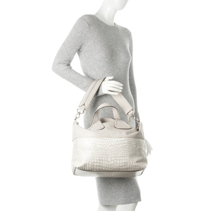 Givenchy Calfskin Crocodile Embossed Medium Nightingale Off White 2 of 8