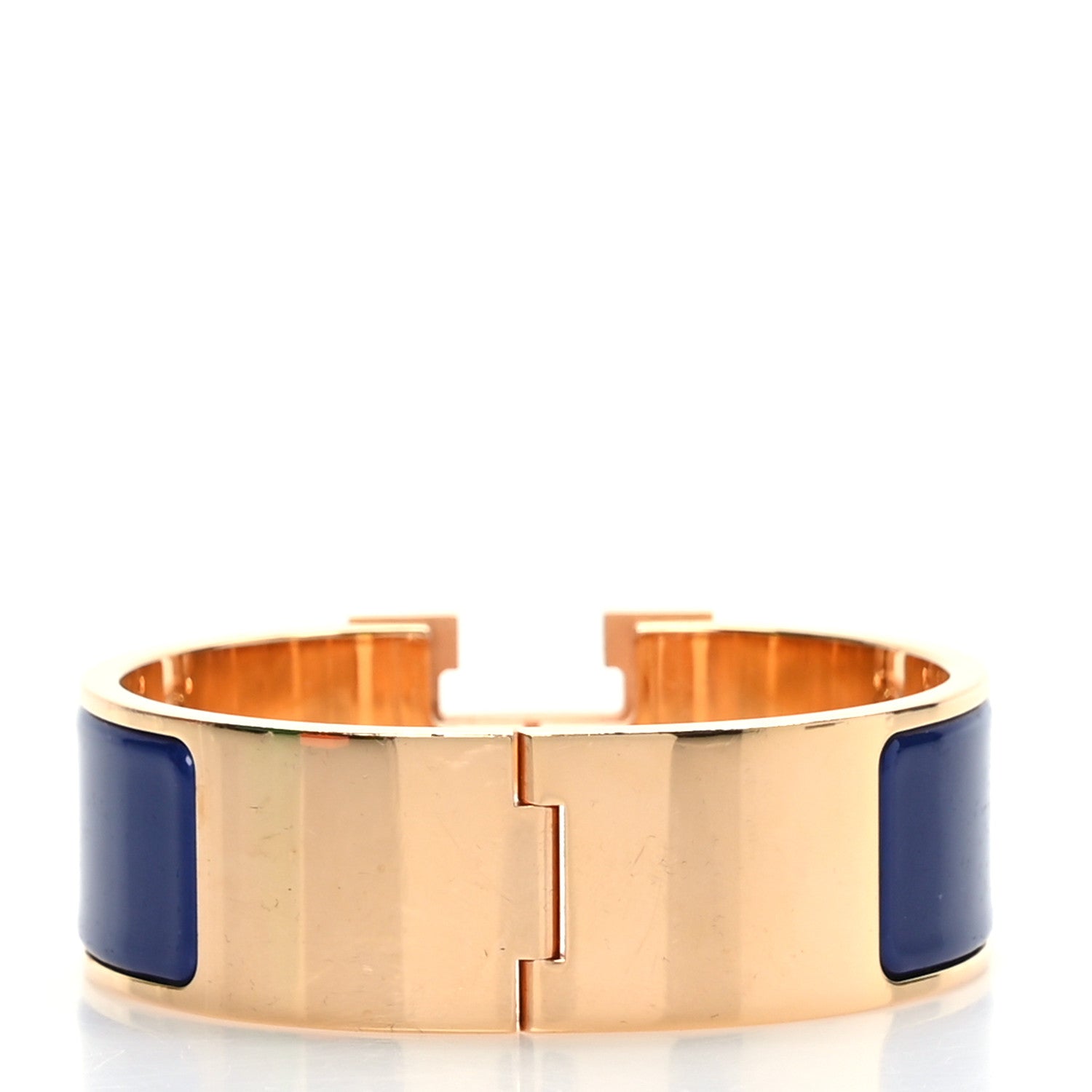 Hermes Enamel Wide Clic Clac H Bracelet PM Bleu Indigo 3 of 5