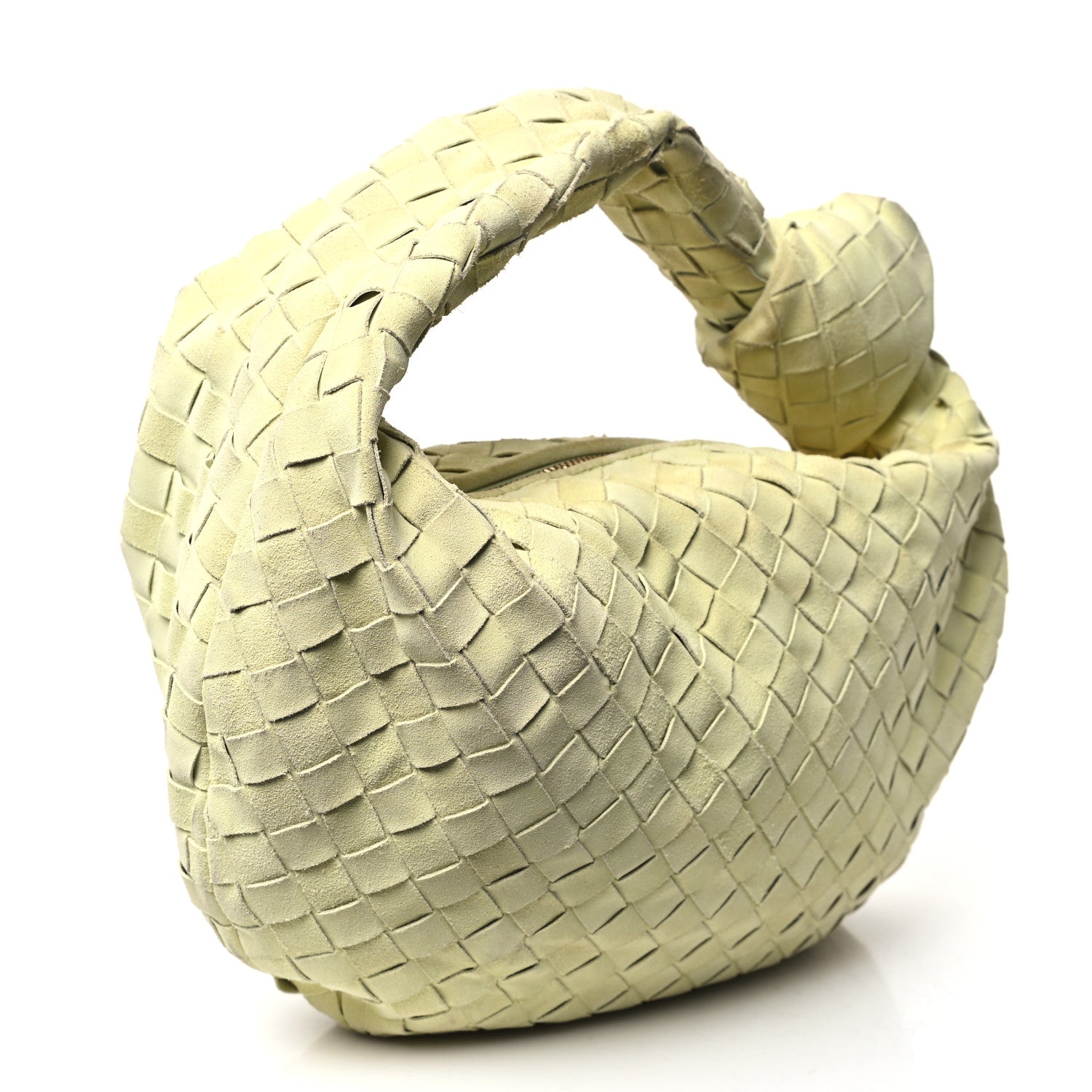 Bottega Veneta Suede Calfskin Intrecciato Teen Jodie Hobo Lemon Wash 3 of 11