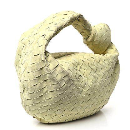 Bottega Veneta Suede Calfskin Intrecciato Teen Jodie Hobo Lemon Wash 3 of 11