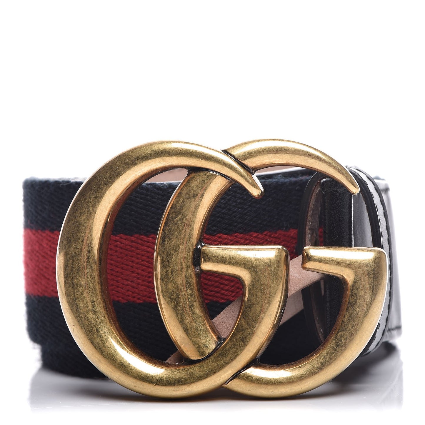 Nylon Calfskin Double G Web 40mm Belt 85 34 Blue Red Black