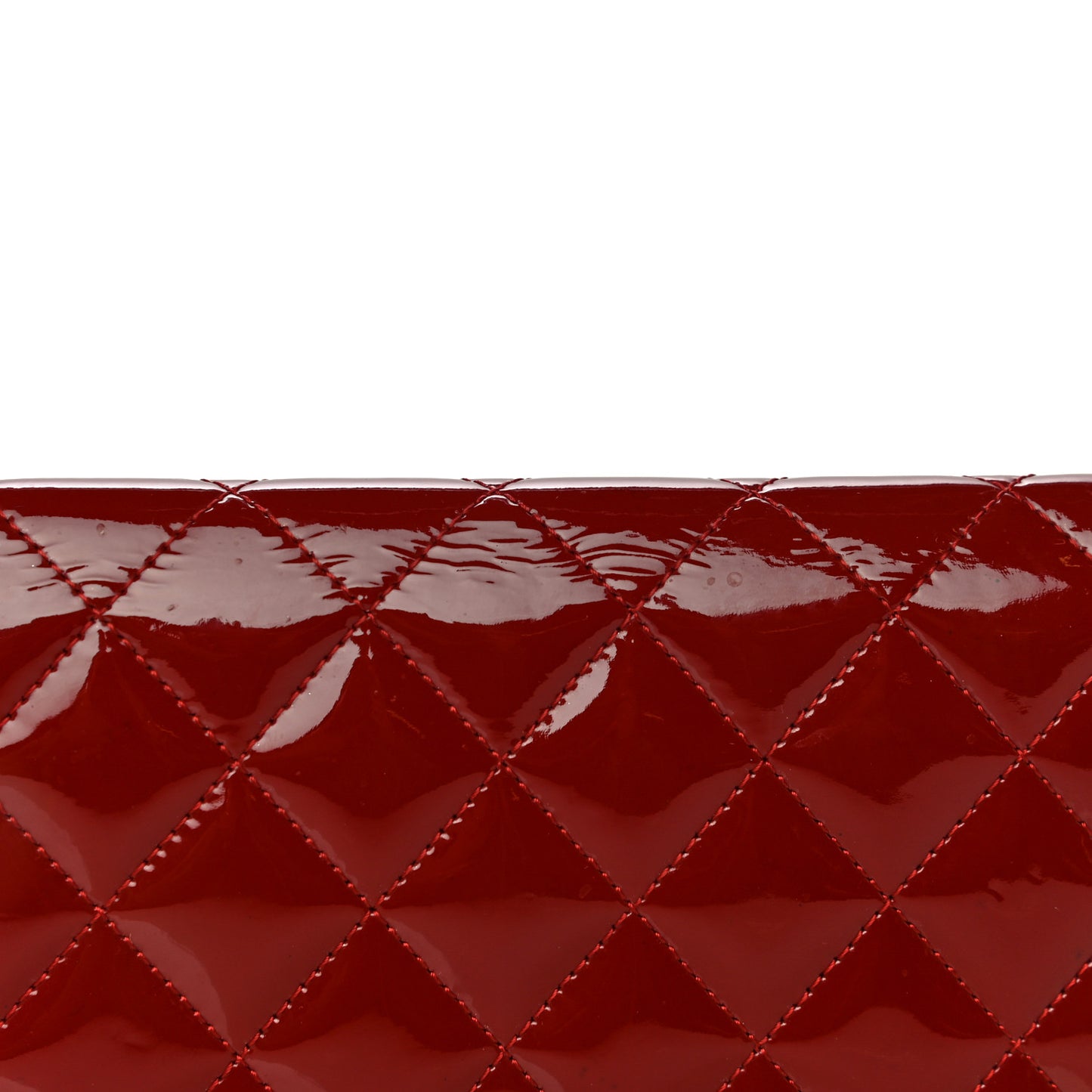 Patent Quilted Brilliant Yen Wallet Red