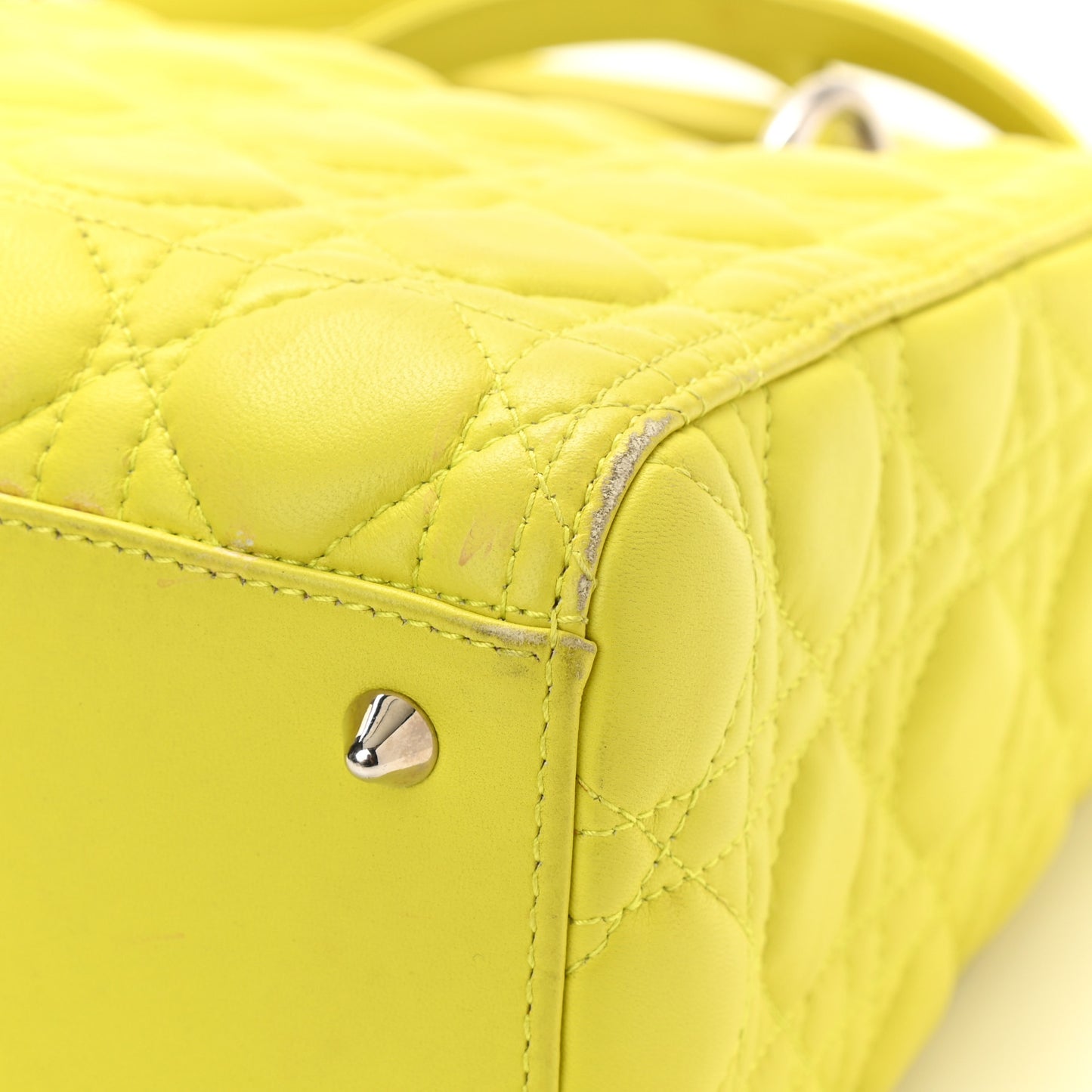 Lambskin Cannage Medium Lady Dior Vert Acid
