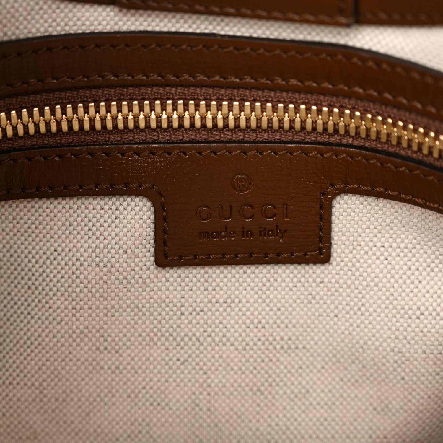 Gucci GG Supreme Monogram Azalea Calfskin Retro Interlocking G Chain Shoulder Bag Beige Ebony Brown Sugar 6 of 12