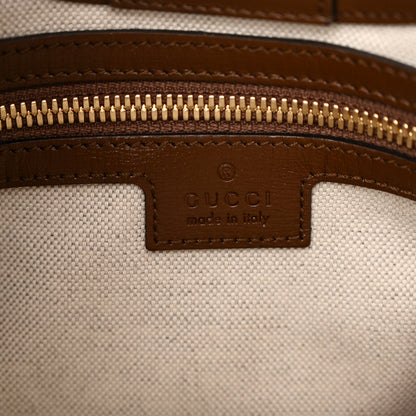 Gucci GG Supreme Monogram Azalea Calfskin Retro Interlocking G Chain Shoulder Bag Beige Ebony Brown Sugar 6 of 12