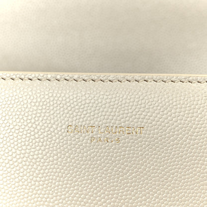 Saint Laurent Grain de Poudre Medium Classic Monogram Cassandra Top Handle Crema Soft Rouge Legion 7 of 11