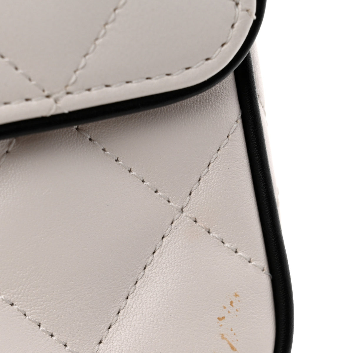 Lambskin Quilted Resin Graphic Frame Flap Bag White Black