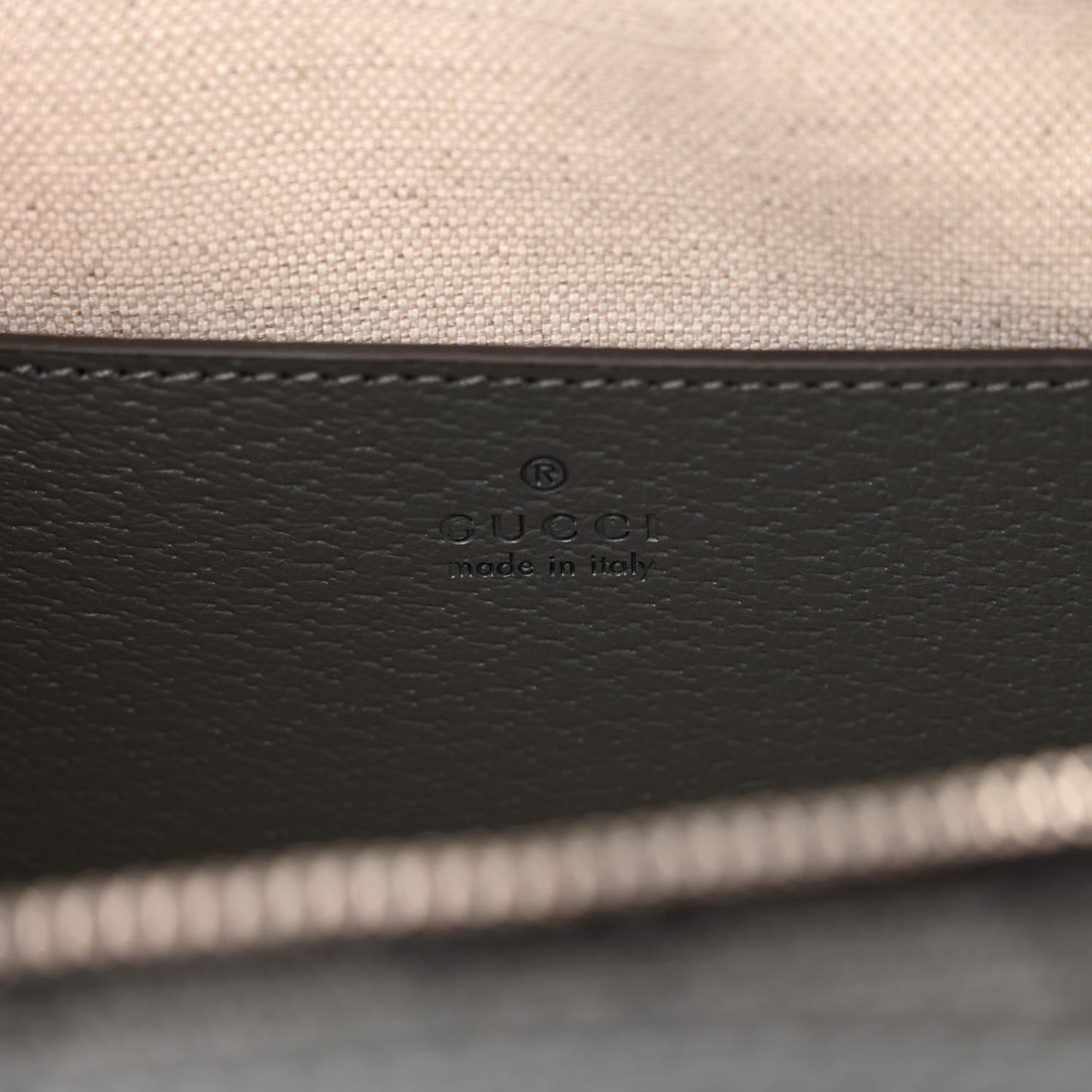 GG Supreme Monogram Textured Dollar Calfskin Small Ophidia Top Handle Shoulder Grey Black Graphite Grey