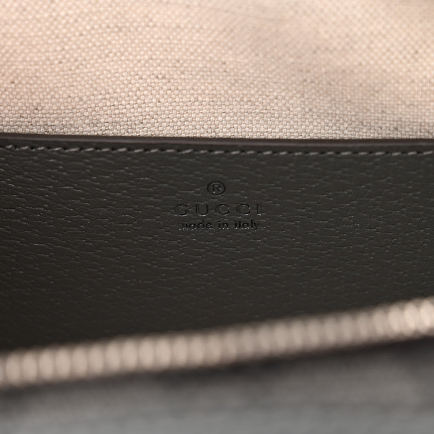Gucci GG Supreme Monogram Textured Dollar Calfskin Small Ophidia Top Handle Shoulder Grey Black Graphite Grey 6 of 9
