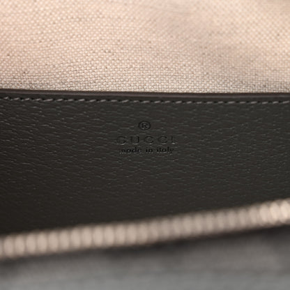 Gucci GG Supreme Monogram Textured Dollar Calfskin Small Ophidia Top Handle Shoulder Grey Black Graphite Grey 6 of 9