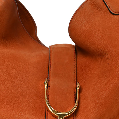 Gucci Nubuck Medium Soft Stirrup Shoulder Bag Orange 7 of 9