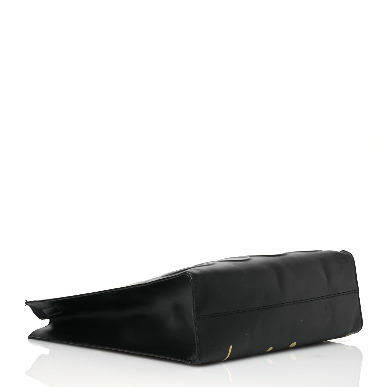 Gucci Calfskin GucciGhost Real Medium XL Tote Black Yellow 4 of 15