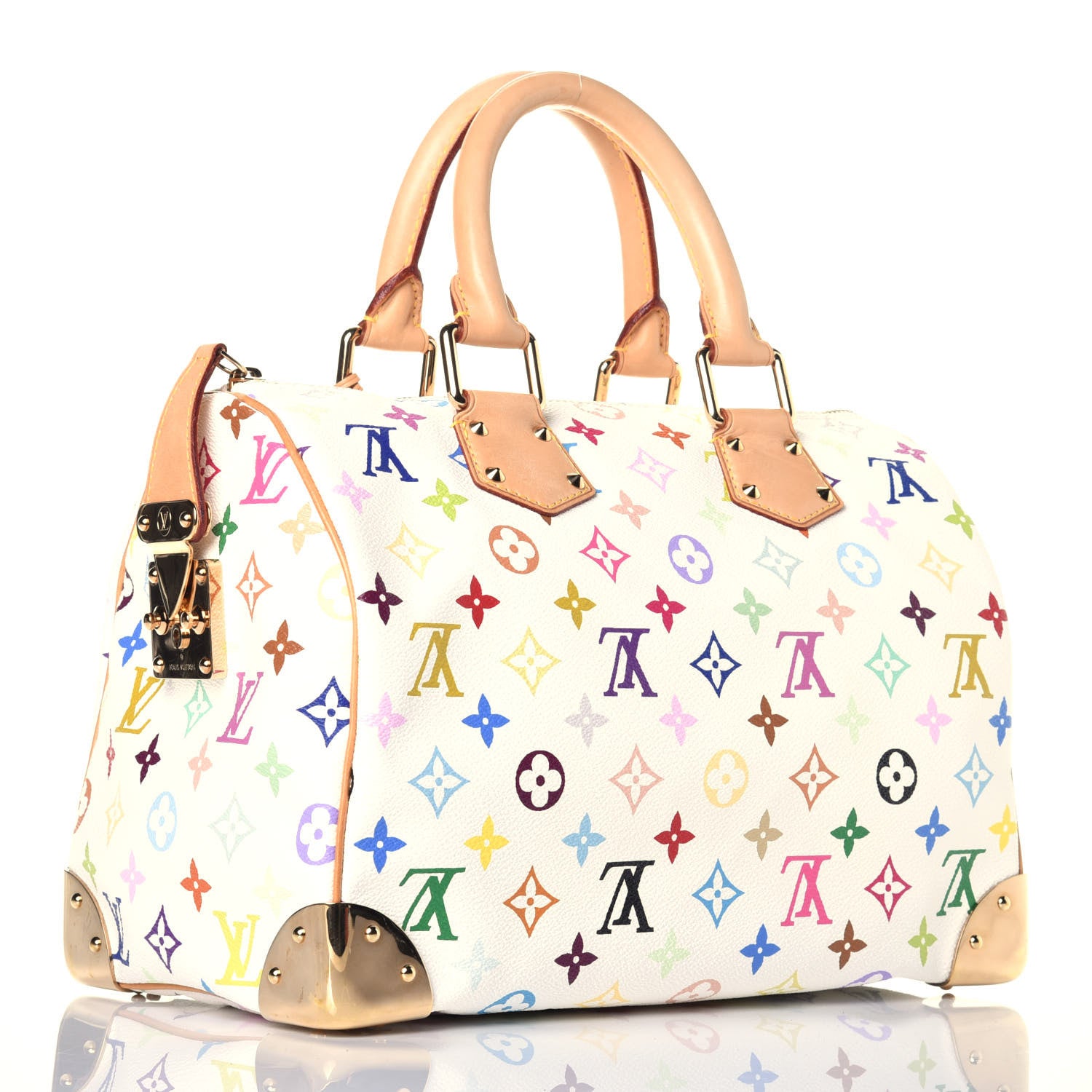 Louis Vuitton Monogram Multicolor Speedy 30 White 3 of 8