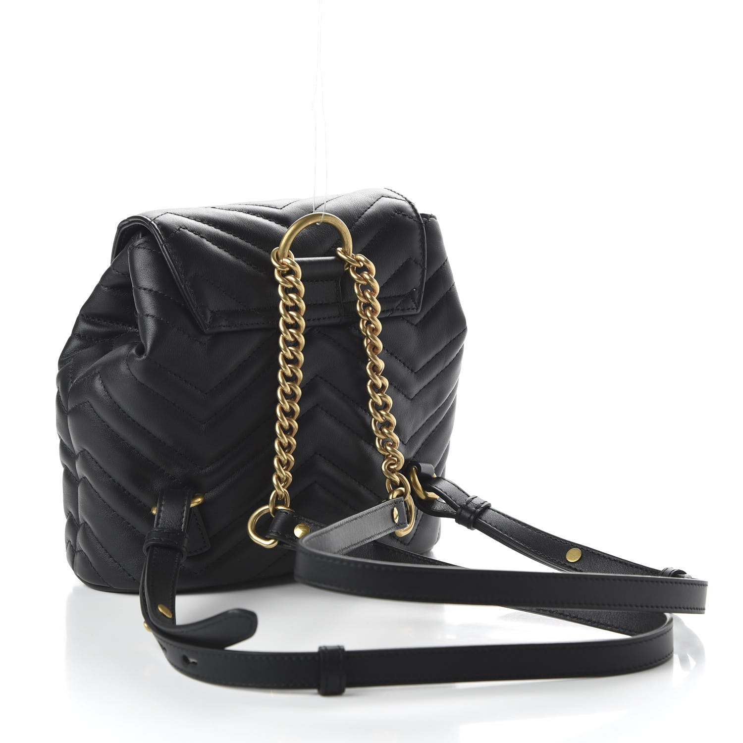 Gucci Calfskin Matelasse GG Marmont Flap Backpack Black 2 of 9