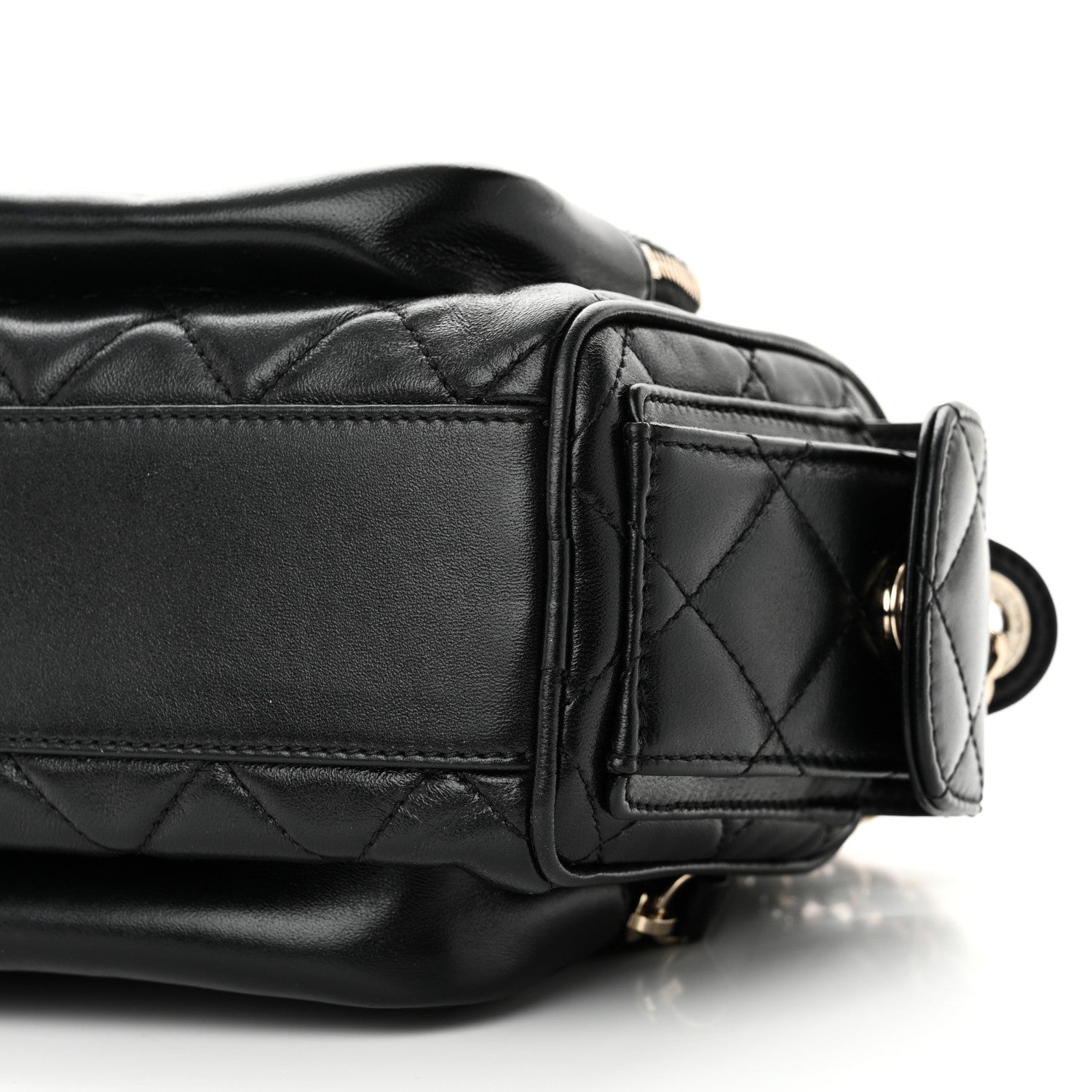 Chanel Shiny Crumpled Lambskin Quilted Small Preppy Pocket Camera Case Black 10 of 10