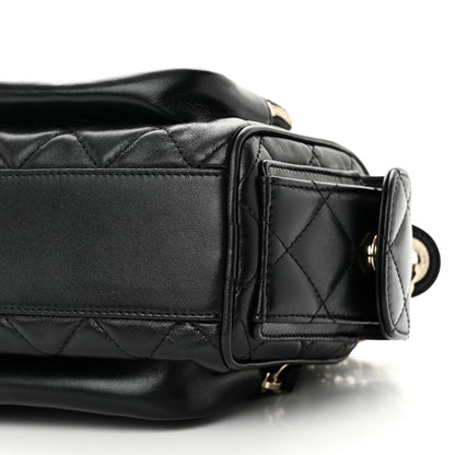 Chanel Shiny Crumpled Lambskin Quilted Small Preppy Pocket Camera Case Black 10 of 10
