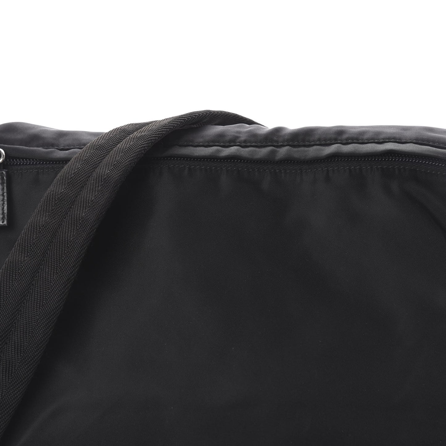 Nylon Flat Messenger Bag Black
