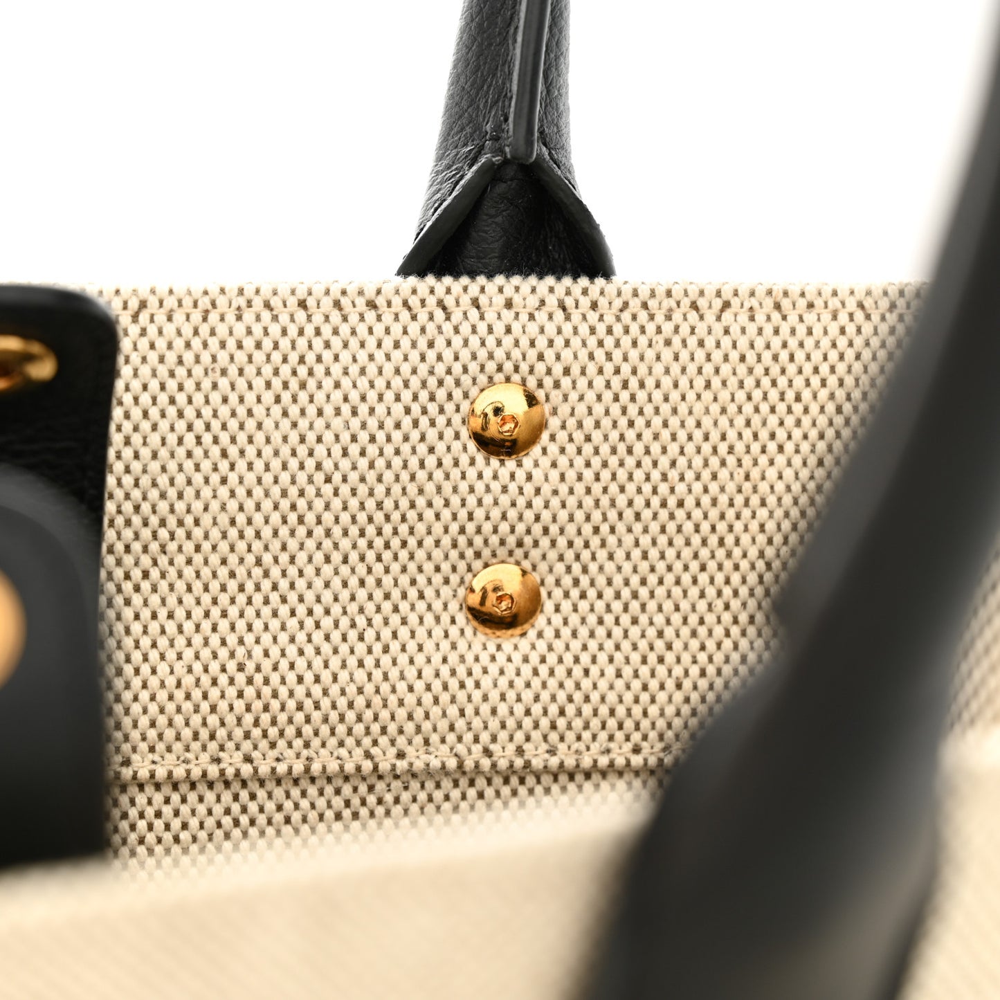 Canvas Calfskin La Medusa Tote Bag Beige