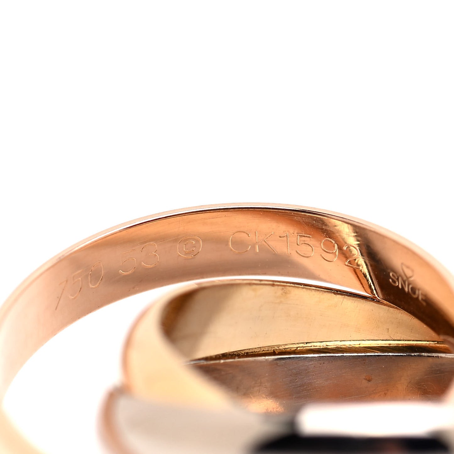 18K Pink Yellow White Gold Classic Trinity Ring 53 6.25