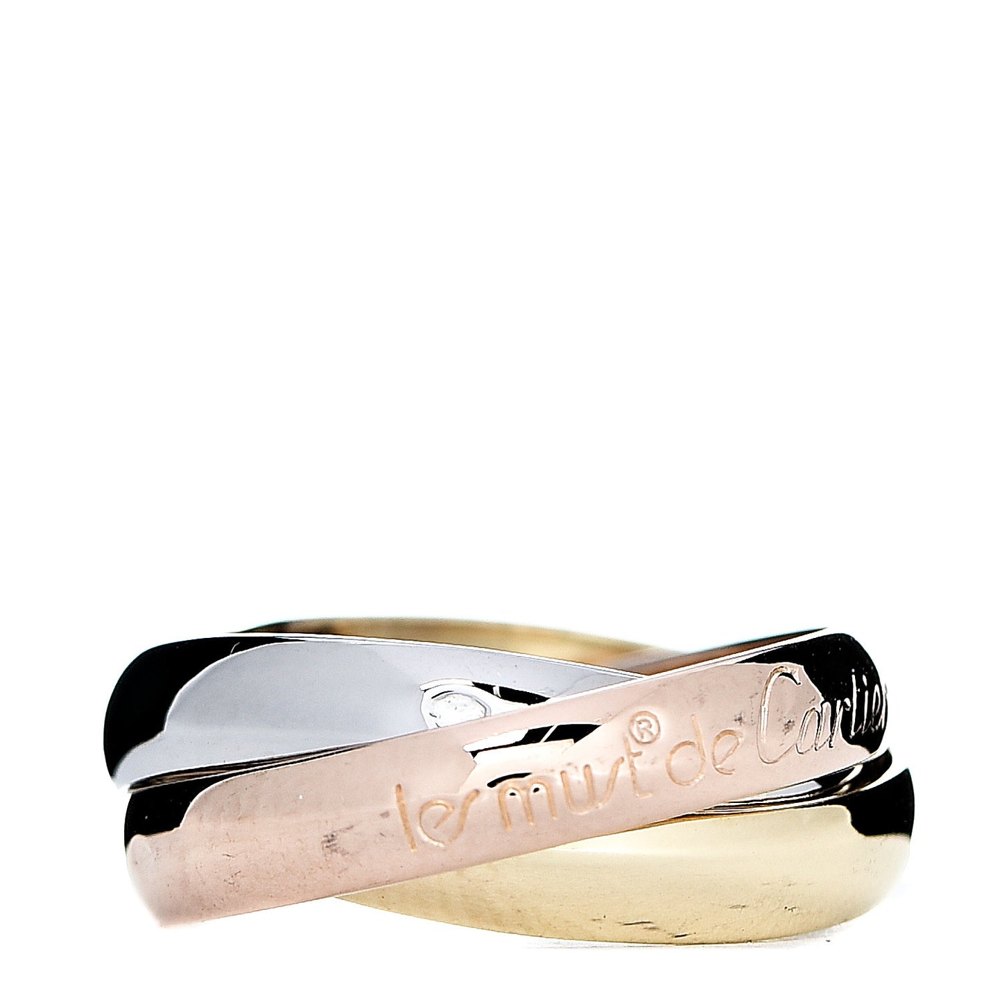 18K Pink Yellow White Gold Classic Les Must De Trinity Ring 48 4.5