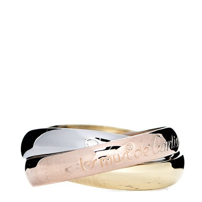 Cartier 18K Pink Yellow White Gold Classic Les Must De Trinity Ring 48 4.5 1 of 4