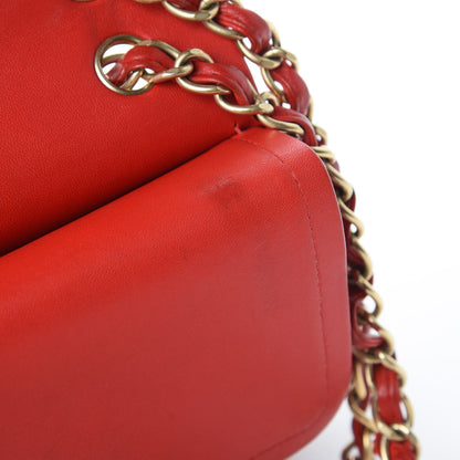 Chanel Lambskin Quilted Jumbo Double Flap Red 11 of 12