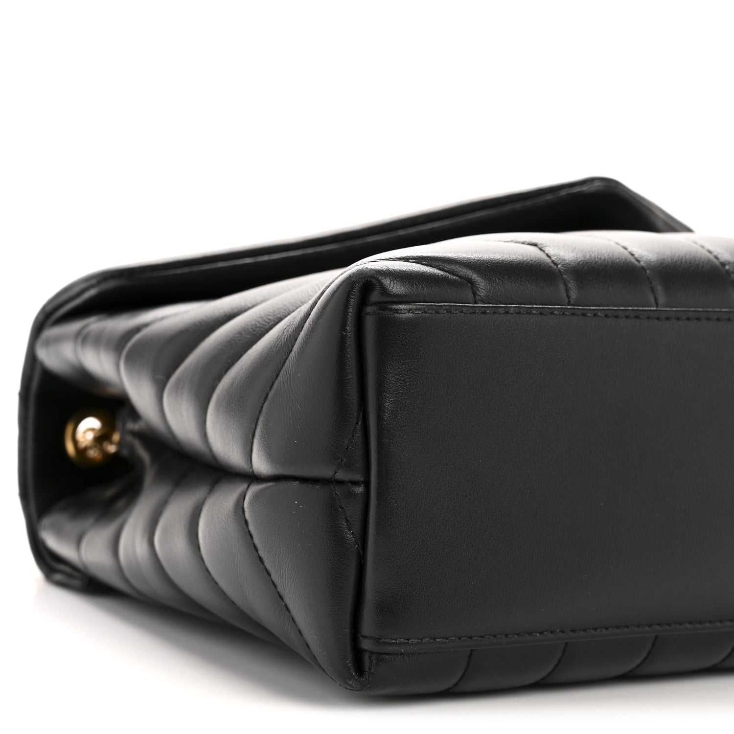 Saint Laurent Calfskin Y Quilted Monogram Small Loulou Chain Satchel Black 9 of 11