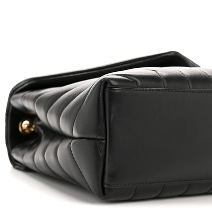 Saint Laurent Calfskin Y Quilted Monogram Small Loulou Chain Satchel Black 9 of 11
