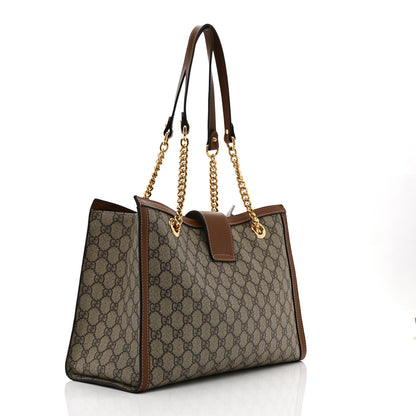 Gucci GG Supreme Monogram Medium Padlock Tote Beige Cuir 3 of 11