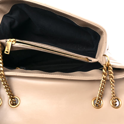Saint Laurent Calfskin Y Quilted Monogram Medium Loulou Chain Satchel Dark Beige 5 of 18