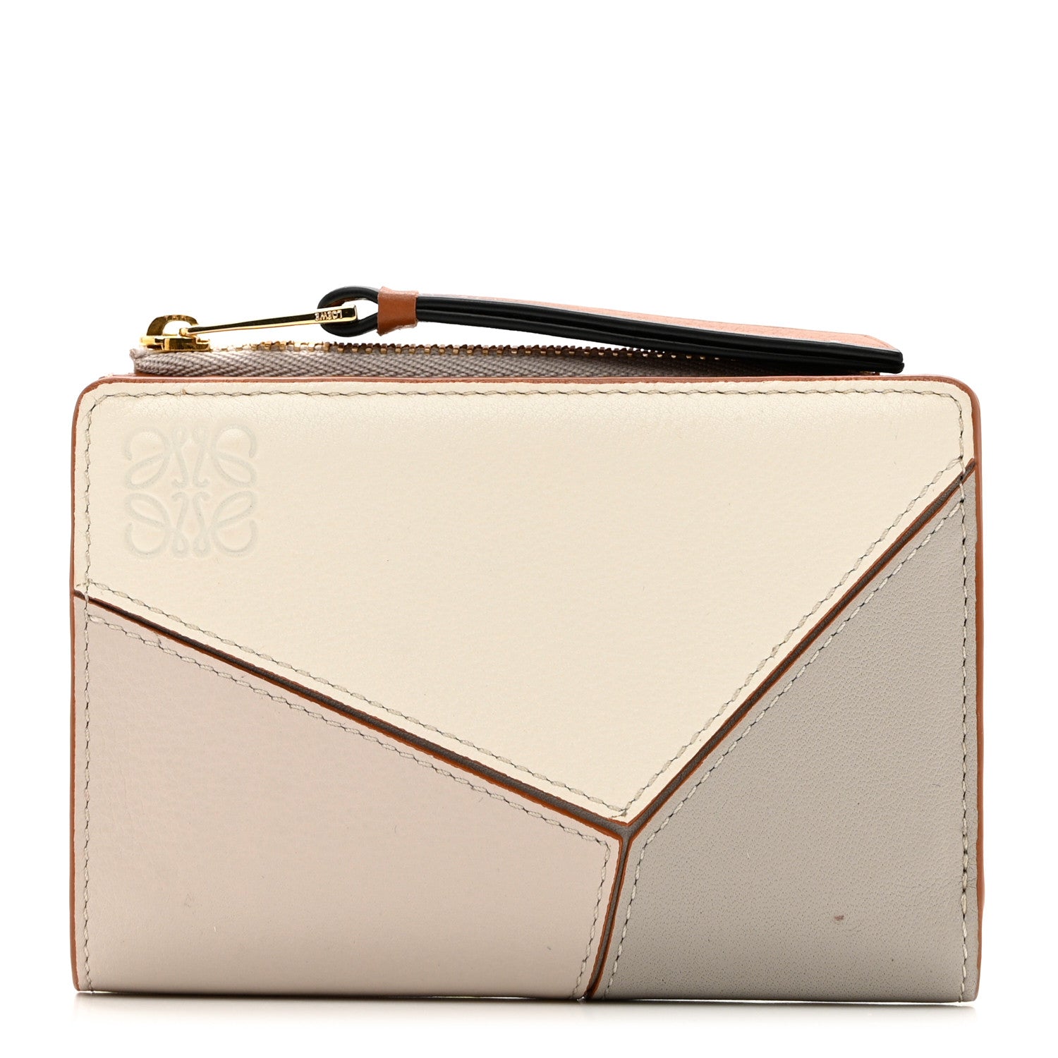 Loewe Calfskin Puzzle Zip Bi-Fold Wallet Ghost Soft White 1 of 7