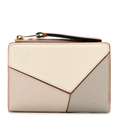 Loewe Calfskin Puzzle Zip Bi-Fold Wallet Ghost Soft White 1 of 7