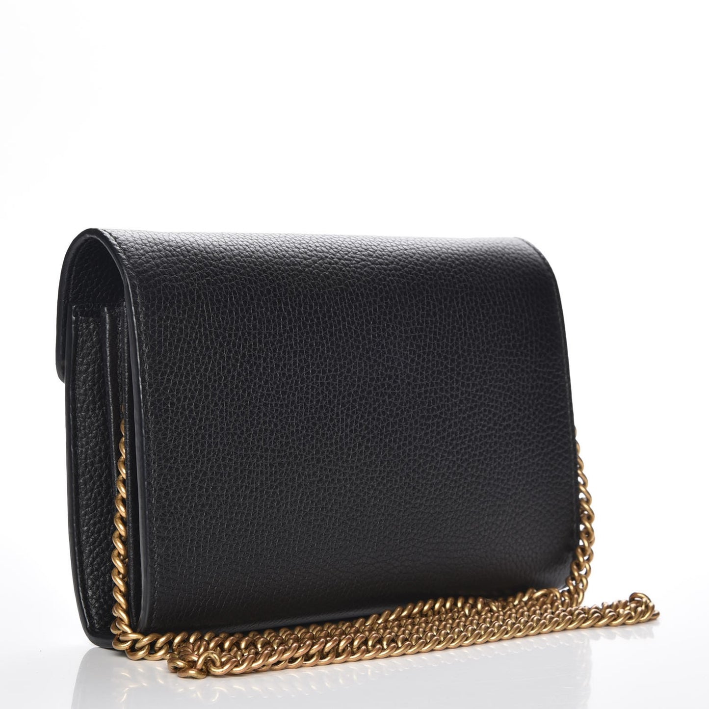 Calfskin GG Marmont Chain Wallet Black
