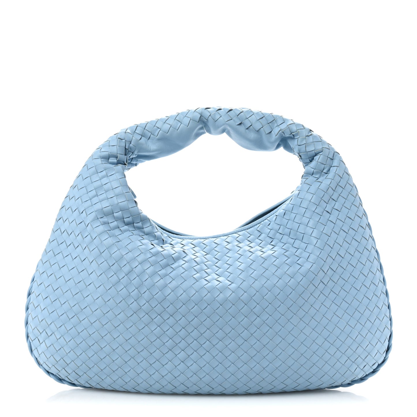 Nappa Intrecciato Large Veneta Hobo Light Blue