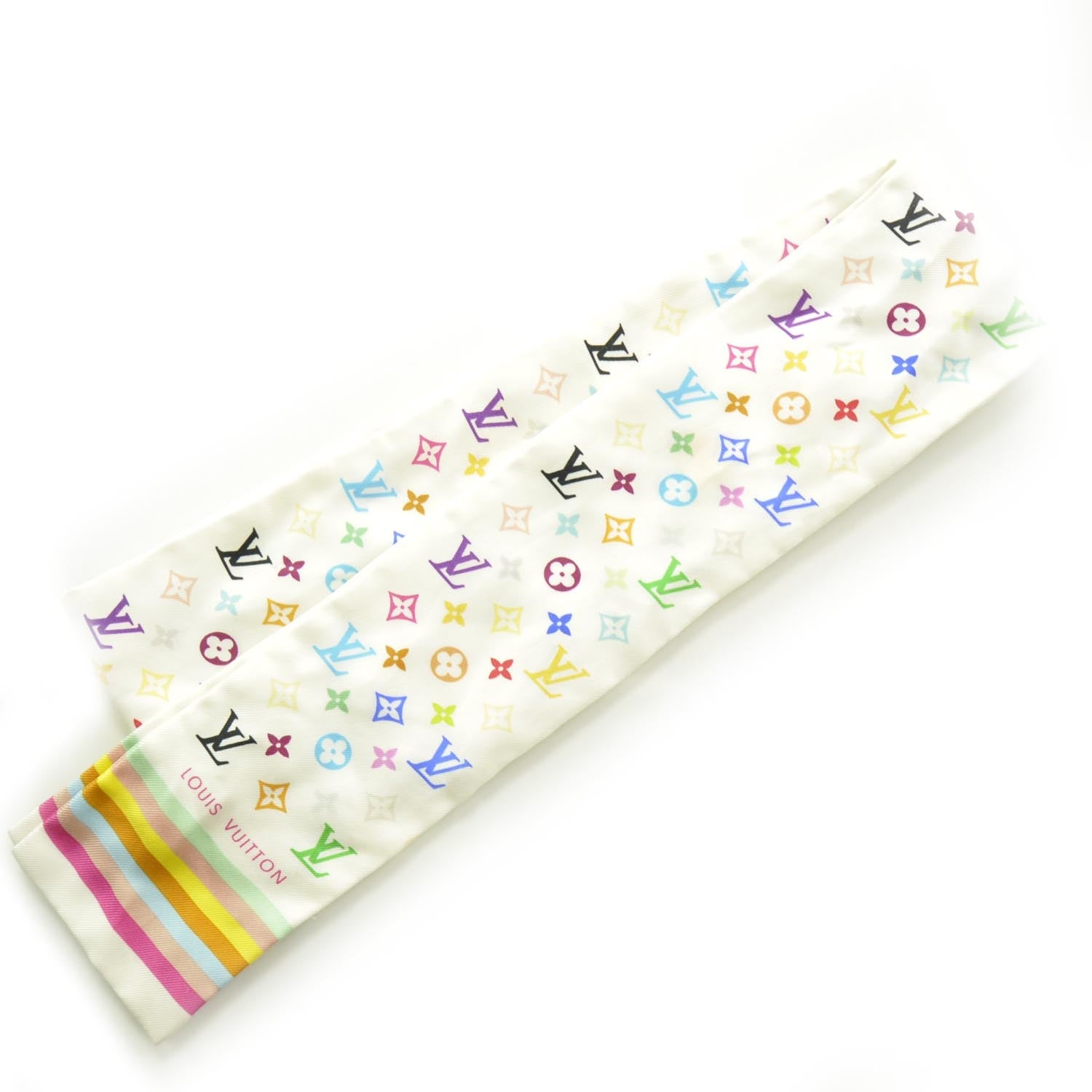 Louis Vuitton Silk Monogram Multicolor Bandeau White 1 of 4