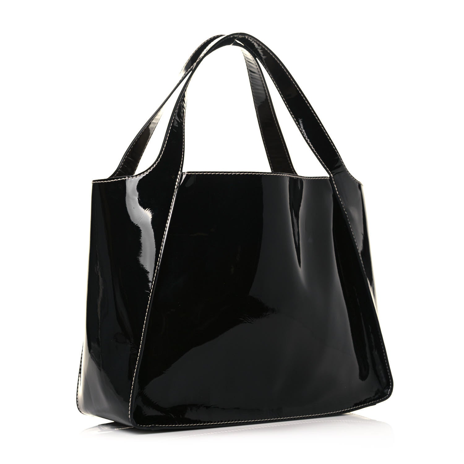 Stella McCartney Eco Alter Patent East West Perforated Tote Black 4 of 14