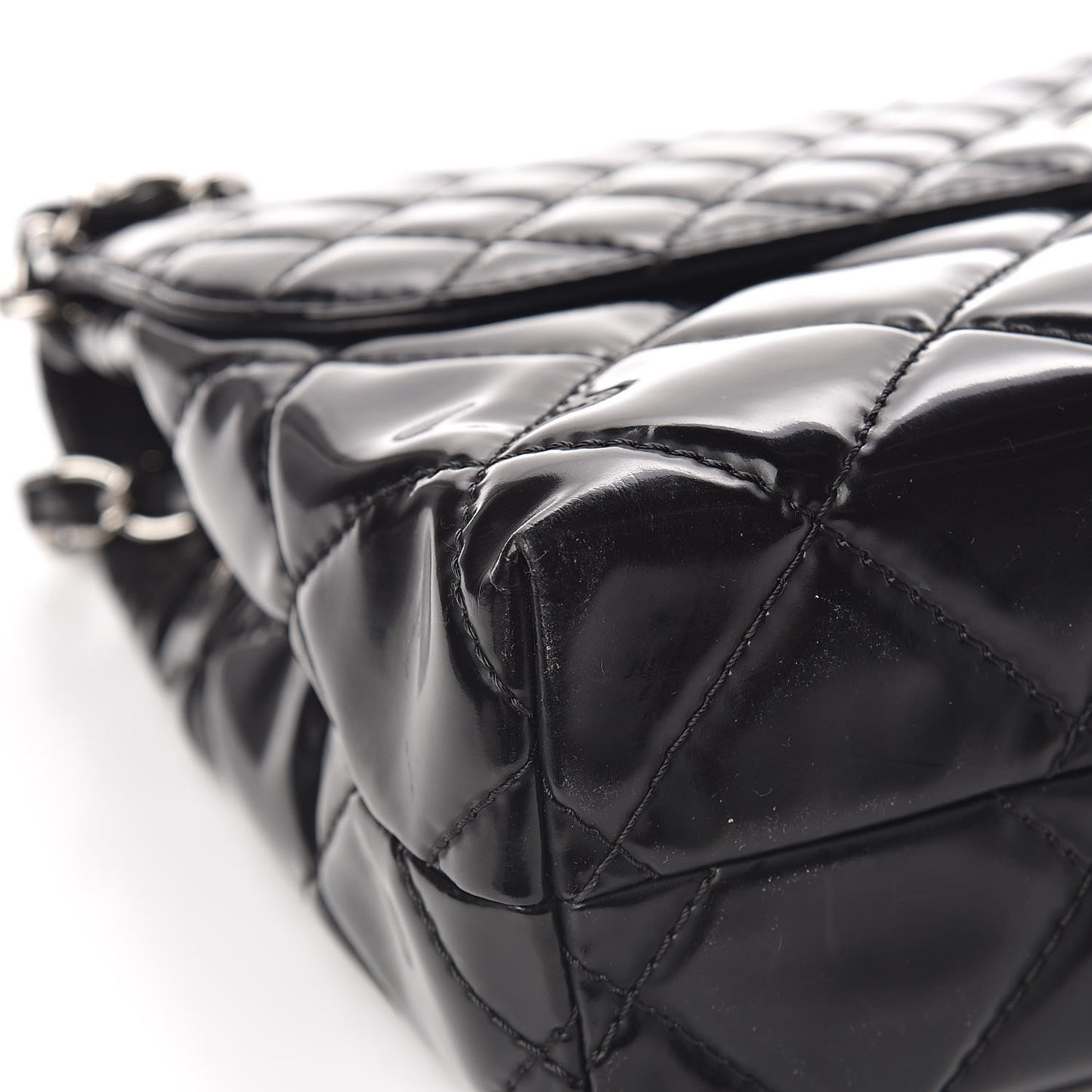 Vinyl Quilted In the Business Flap Bag Black