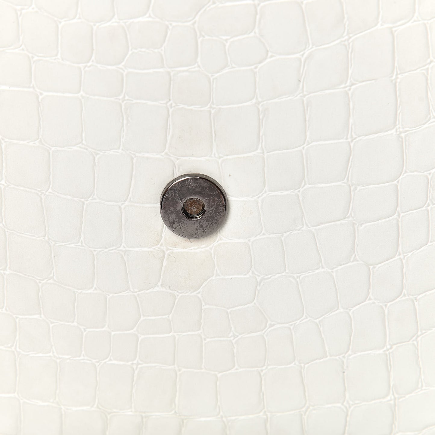 Embossed Crocodile Effect Medium Falabella Box Shoulder Bag Ivory