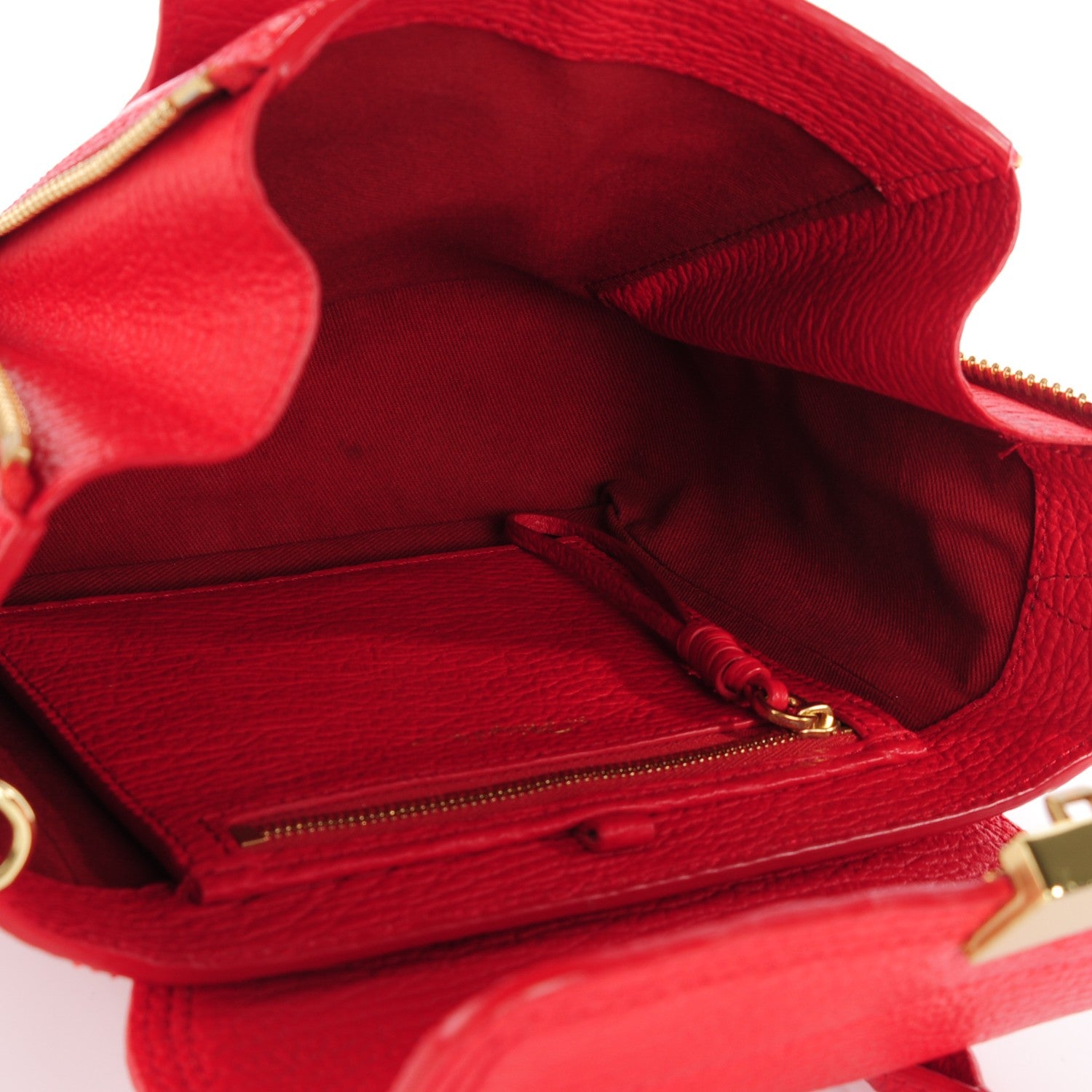 3.1 Phillip Lim 3.1 Textured Calfskin Mini Pashli Satchel Red 5 of 10