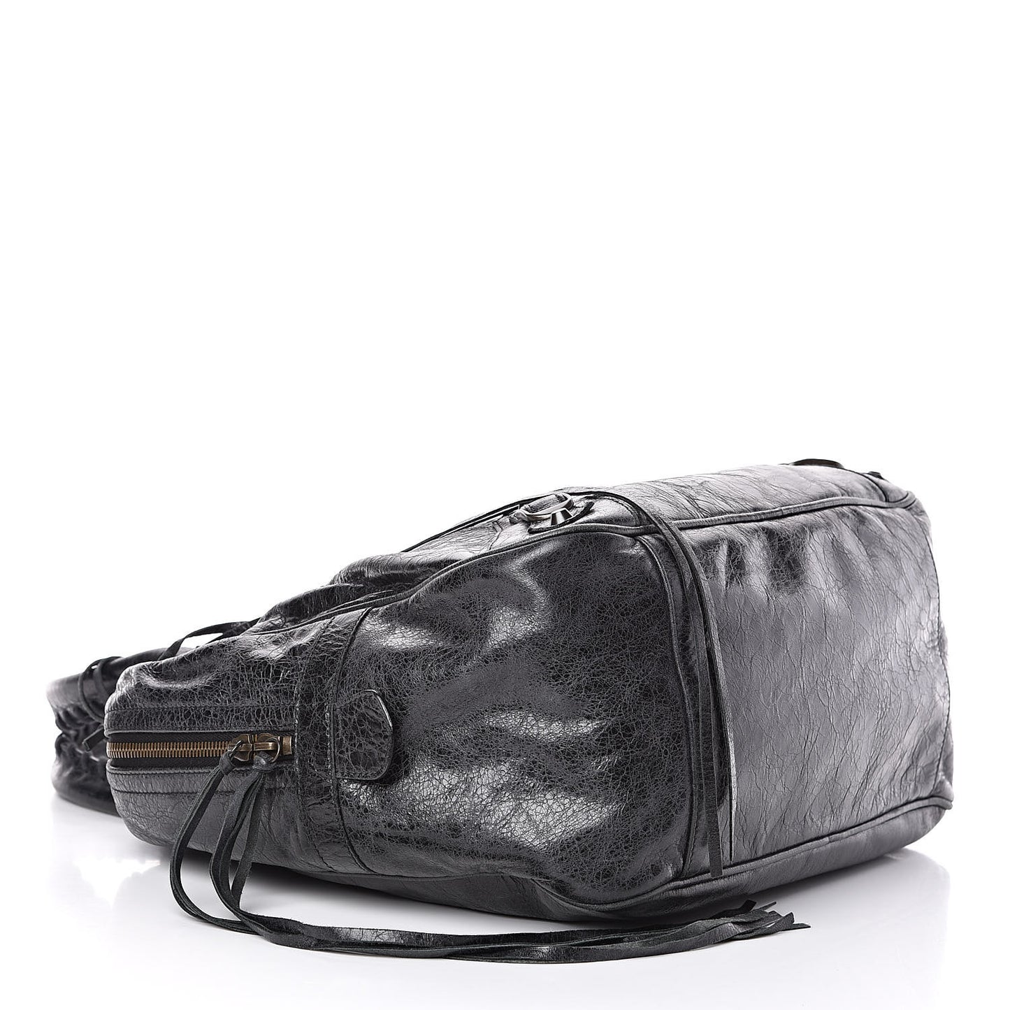 Agneau Classic Hardware Shoulder Bag Black
