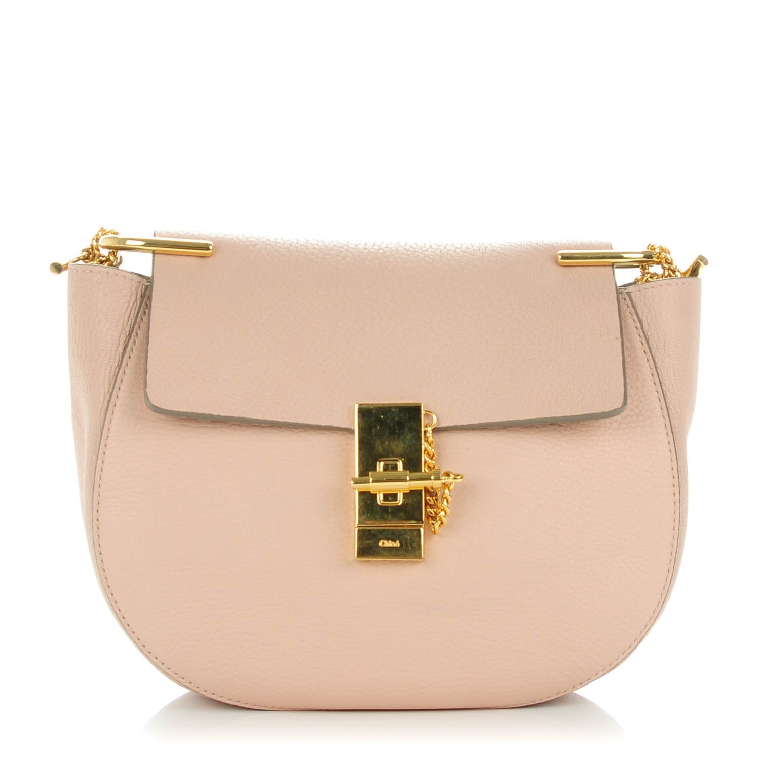Chloe Grained Lambskin Drew Shoulder Bag Cement Pink 2 of 8