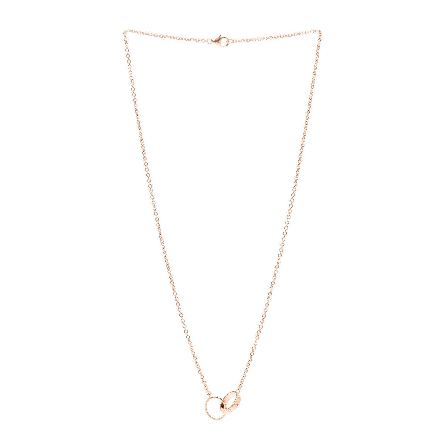Cartier 18K Pink Gold Interlocking LOVE Necklace 3 of 5